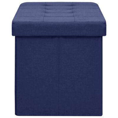 vidaXL Skládací úložná lavice modrá umělý len
