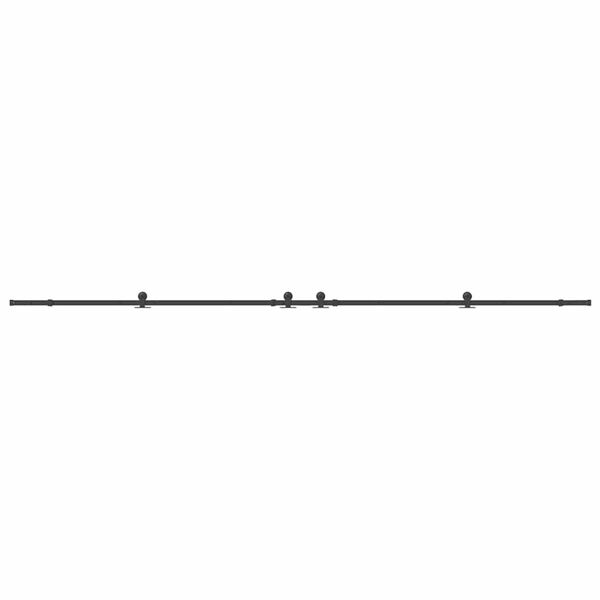 vidaXL Sada př&iacute;slu&scaron;enstv&iacute; pro posuvn&eacute; dveře 427 cm ocelov&aacute; čern&aacute;