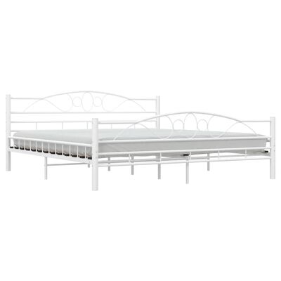 vidaXL Rám postele bílý kovový 180 x 200 cm