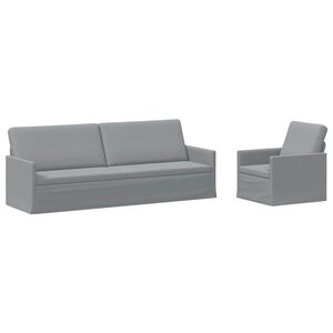 vidaXL Set pohovek 2 pcs Světle &scaron;ed&aacute; Textil