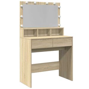 vidaXL Toaletn&iacute; stolek s LED dub sonoma 80 x 41 x 134,5 cm