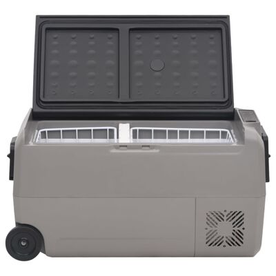 vidaXL Chladicí box s kolečky a rukojetí černý a šedý 50 l PP a PE