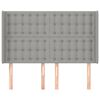 vidaXL Čelo postele typu u&scaron;&aacute;k světle &scaron;ed&eacute; 147x16x118/128 cm textil