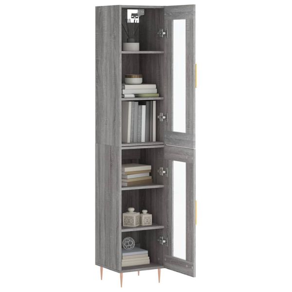 vidaXL Skř&iacute;ň highboard &scaron;ed&aacute; sonoma 34,5 x 34 x 180 cm kompozitn&iacute; dřevo