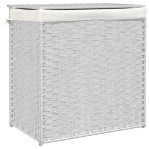 vidaXL Ko&scaron; na pr&aacute;dlo se 2 sekcemi b&iacute;l&yacute; 53 x 35 x 57 cm polyratan