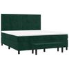 vidaXL Box spring postel s matrac&iacute; tmavě zelen&aacute; 180x200 cm samet