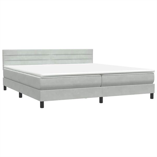 vidaXL Box spring postel s matrac&iacute; světle &scaron;ed&aacute; 180x220 cm samet
