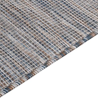 vidaXL Venkovní hladce tkaný koberec 140x200 cm hnědý a modrý