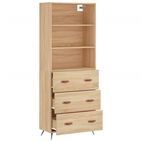 vidaXL Skříň highboard dub sonoma 69,5 x 34 x 180 cm kompozitní dřevo