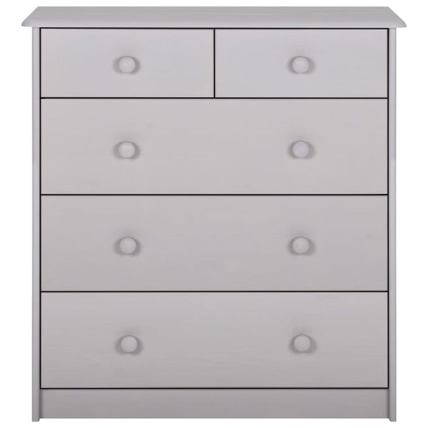 vidaXL Komoda se z&aacute;suvkami &scaron;ed&aacute; 75 x 35 x 80 cm masivn&iacute; borov&eacute; dřevo