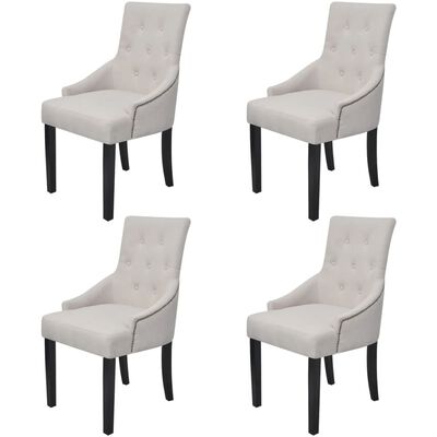 vidaXL Jídelní židle 4 ks krémově šedé textil