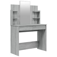 vidaXL Toaletní stolek se zrcadlem šedý sonoma 96 x 40 x 142 cm