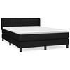 vidaXL Box spring postel s matrac&iacute; čern&aacute; 140x200 cm textil