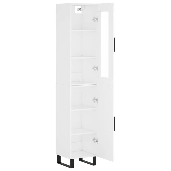 vidaXL Skř&iacute;ň highboard b&iacute;l&aacute; 34,5 x 34 x 180 cm kompozitn&iacute; dřevo