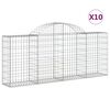 vidaXL Klenut&eacute; gabionov&eacute; ko&scaron;e 10ks 200x30x80/100 cm pozinkovan&eacute; železo