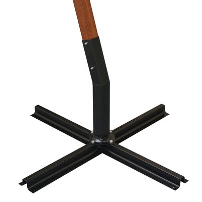 vidaXL Závěsný slunečník s tyčí černý 3 x 3 m masivní jedlové dřevo