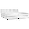 vidaXL Box spring postel s matrac&iacute; b&iacute;l&aacute; 200x200 cm uměl&aacute; kůže