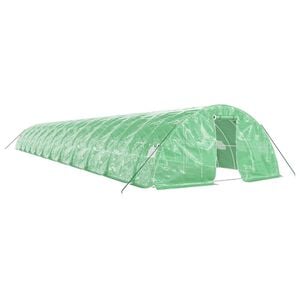 vidaXL Sklen&iacute;k s ocelov&yacute;m r&aacute;mem zelen&yacute; 120 m&sup2; 24 x 5 x 2,3 m