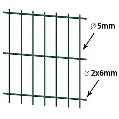 vidaXL 2D zahradní plotové dílce a sloupky 2008x2230 mm 12 m zelené