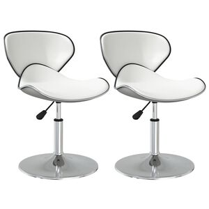 vidaXL J&iacute;deln&iacute; židle 2 ks b&iacute;l&eacute; uměl&aacute; kůže