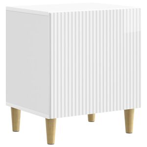 vidaXL Nočn&iacute; skř&iacute;ňka B&iacute;l&aacute; s vysok&yacute;m leskem 43 x 34,5 x 50 cm