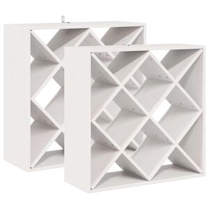 vidaXL Stojan na v&iacute;no 2 ks B&iacute;l&aacute; 62 x 25 x 62 cm Masivn&iacute; borov&eacute; dřevo
