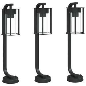 vidaXL Venkovn&iacute; stojac&iacute; lampy 3 ks čern&eacute; 60 cm nerezov&aacute; ocel