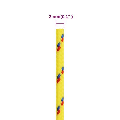 vidaXL Lodní lano žluté 2 mm 25 m polypropylen