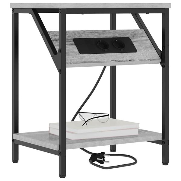 vidaXL Nočn&iacute; skř&iacute;ňka &Scaron;ed&aacute; Sonoma 38 x 30 x 48 cm kompozitn&iacute; dřevo