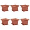 vidaXL Květin&aacute;če 6 pcs Cihlově červen&aacute; 38 x 38 x 30 cm Plast