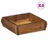 vidaXL Podnos 4 ks Hněd&aacute; 29 x 31 x 10 cm Masivn&iacute; obnovovan&eacute; dřevo