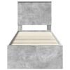 vidaXL R&aacute;m postele s čelo Betonově &scaron;ed&aacute; 75 x 190 cm Inžen&yacute;rsk&eacute; dřevo