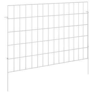 vidaXL Zahradn&iacute; plot se sloupky 12 pcs 75 x 50 cm Mesh Stř&iacute;brn&aacute;