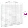 vidaXL Klenut&eacute; gabionov&eacute; ko&scaron;e 4 ks 200x50x200/220cm pozinkovan&eacute; železo