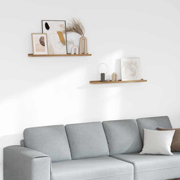 vidaXL N&aacute;stěnn&aacute; polička 2 pcs Hněd&aacute; 80 x 9 x 3 cm kompozitn&iacute; dřevo