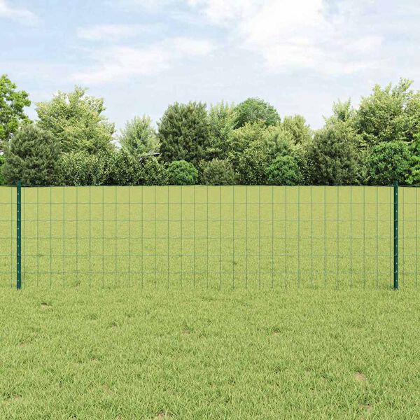 vidaXL Plot s sloupkem Zelen&aacute; 0,6 x 10 m Ocel a PVC
