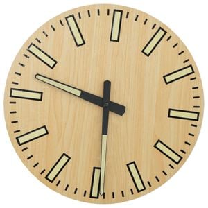 vidaXL N&aacute;stěnn&eacute; hodiny sv&iacute;t&iacute;c&iacute; stupnice a ukazatele žlut&eacute; &Oslash; 30 cm