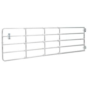 vidaXL Br&aacute;na na pastvinu ocelov&aacute; 5 tyč&iacute; (150&ndash;400) x 90 cm stř&iacute;brn&aacute;