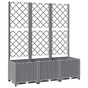 vidaXL Zahradn&iacute; truhl&iacute;k s trel&aacute;ž&iacute; světle &scaron;ed&yacute; 120 x 40 x 136 cm PP