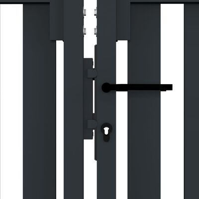 vidaXL Dvoukřídlá plotová branka ocelová 306 x 175 cm antracitová