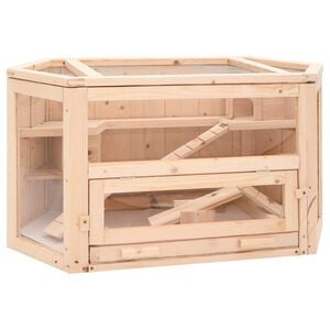 vidaXL Klec pro křečky 80 x 40 x 43 cm masivn&iacute; jedlov&eacute; dřevo