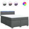 vidaXL Box spring postel s matrac&iacute; tmavě &scaron;ed&yacute; 140 x 190 cm textil