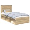 vidaXL R&aacute;m postele s čelo Sonoma dub 75 x 190 cm Masivn&iacute; borov&eacute; dřevo