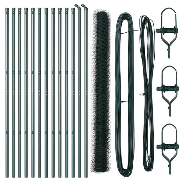 vidaXL Plotov&yacute; sloupek. Zelen&aacute; 25 x 1,5 m (36 mm s&iacute;ť) Ocel