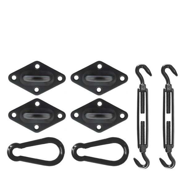 Livin'outdoor Upevňovac&iacute; prvky pro čtvercovou st&iacute;nic&iacute; plachtu čern&eacute;