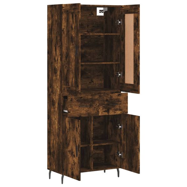 vidaXL Skř&iacute;ň highboard kouřov&yacute; dub 69,5 x 34 x 180 cm kompozitn&iacute; dřevo
