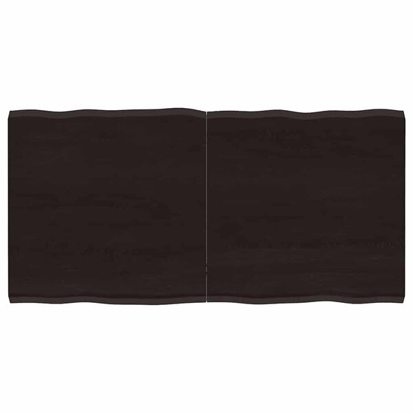 vidaXL Stoln&iacute; deska tmavě hněd&aacute; 120x60x(2-4)cm o&scaron;etřen&yacute; dub živ&aacute; hrana