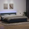 vidaXL Box spring postel s matrac&iacute; a LED tmavě &scaron;ed&aacute; 180x220 cm samet
