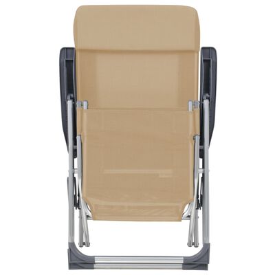 vidaXL Skládací kempingové židle s podnožkami 2 ks krémové textilen