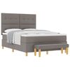 vidaXL Postel s boxspringem s čelo Taupe 140 x 200 cm textil